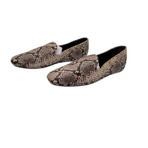 NIB Vince Paz Loafers Women's Size 8M Snakeskin Print Ballet Flats Slip On Low